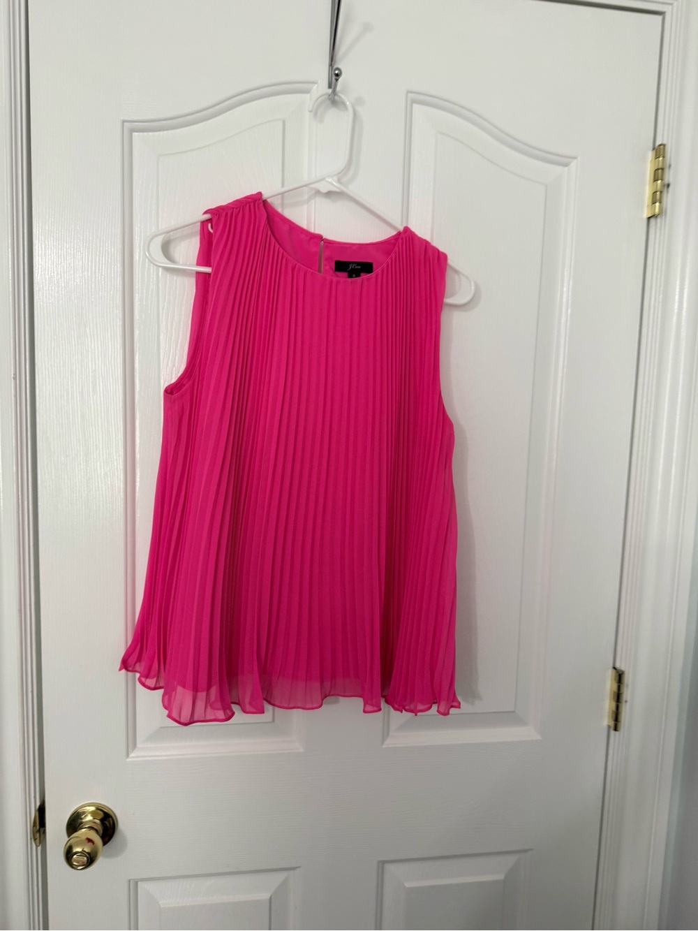 J. Crew Pleated Sleeveless Blouse - Hot Pink